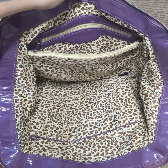 Stylish Purple Animal Print Interior Women's Hand Bag - Picture 12 of 13